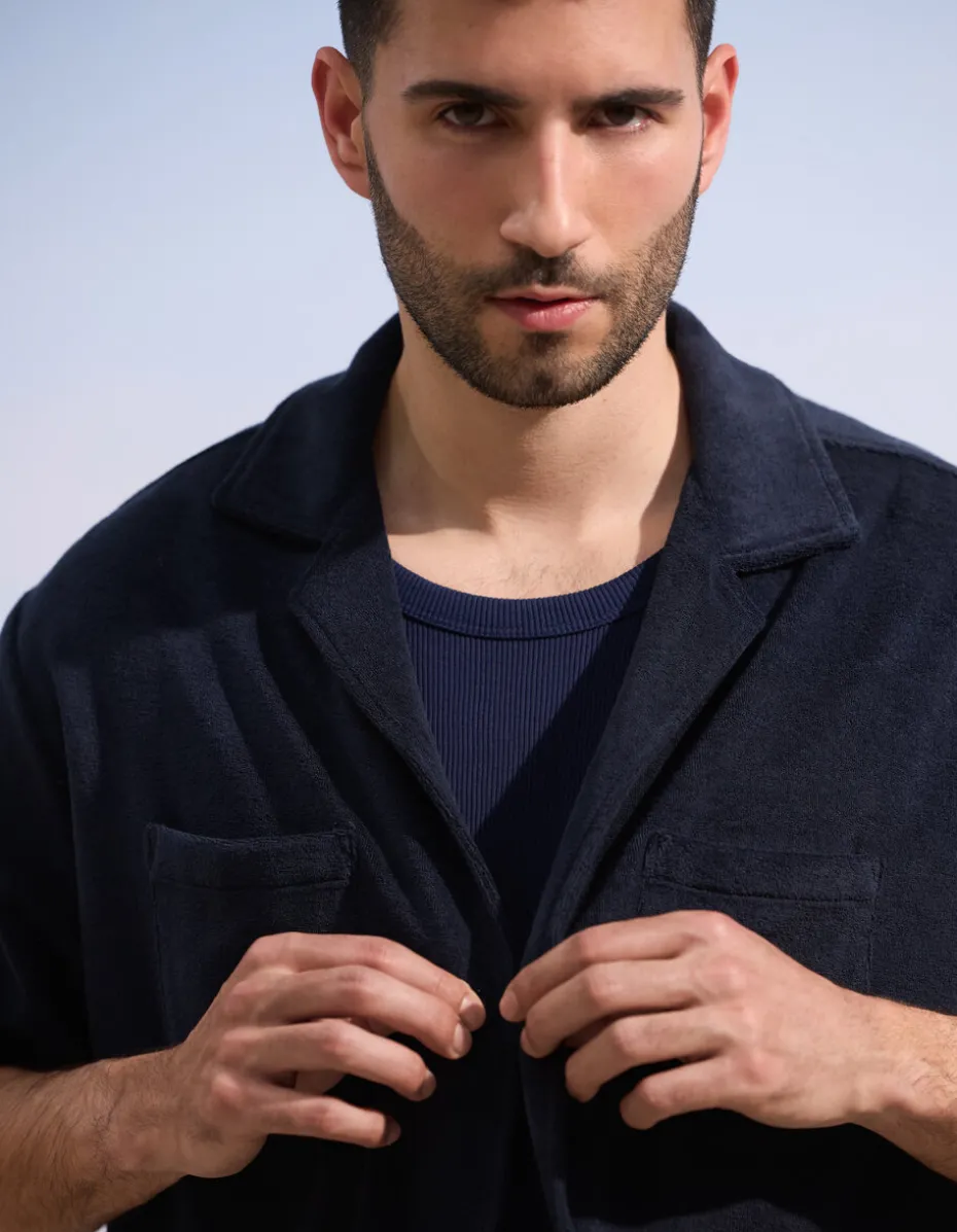 Saint-Tropez - Marineblauw badstof shirt