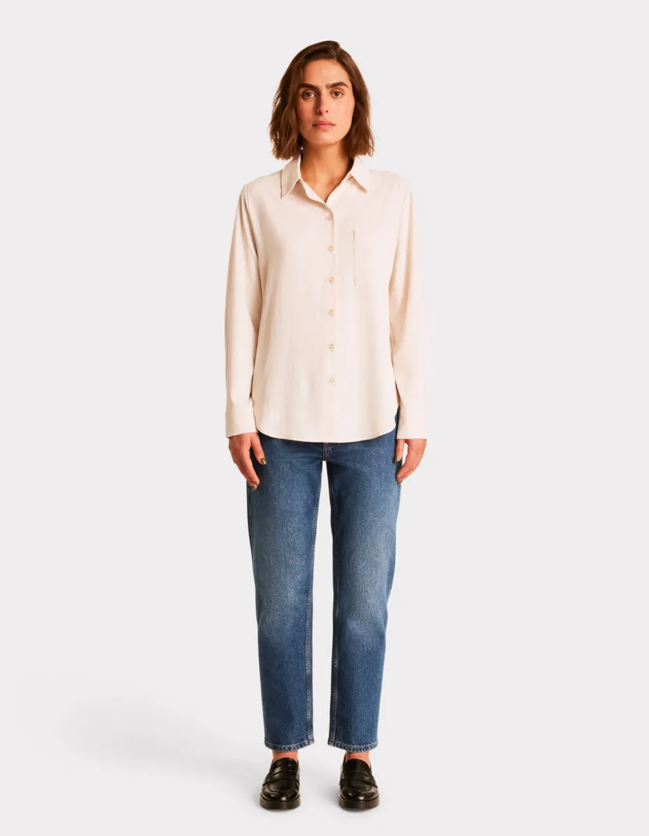 Satijnen overhemd - beige