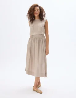 Satijnen rok - beige
