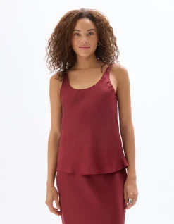 Satijnen tanktop Regular Fit - rood