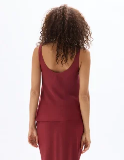 Satijnen tanktop Regular Fit - rood