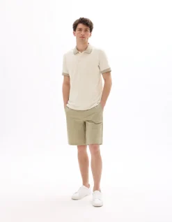 Seersucker bermuda - taupe