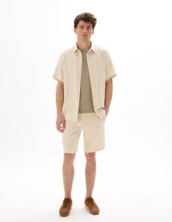 Shirt Regular fit 100% katoen jacquard - ecru