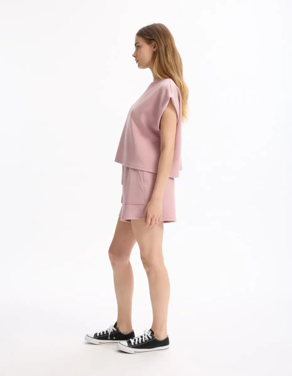 Short met wijde pijpen - paars