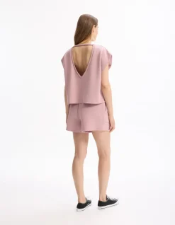 Short met wijde pijpen - paars