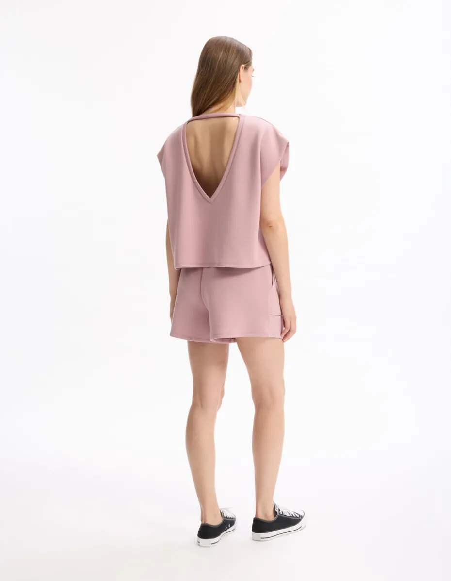 Short met wijde pijpen - paars