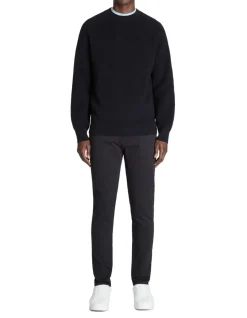 Slim fit broek 100% katoen stretch - zwart