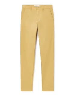 Slim fit broek 100% stretchkatoen - geel