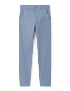Slim fit broek 100% stretchkatoen - lichtblauw