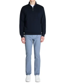 Slim fit broek 100% stretchkatoen - lichtblauw