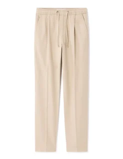 Slim fit broek katoen linnen stretch - Beige