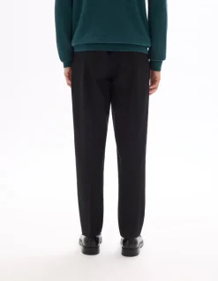 Slim fit broek katoen-linnen stretch - zwart