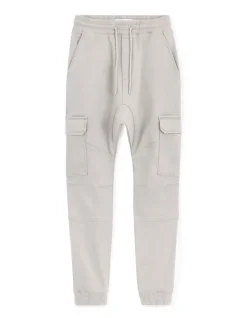 Slim fit cargobroek 100% stretchkatoen - grijs