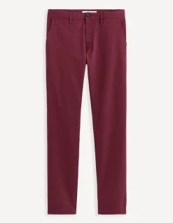 Slim fit chinobroek van katoenstretch - bordeaux