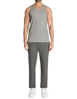 Slim fit gemengde katoen tanktop - grijs
