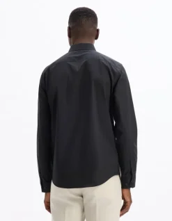 Slim fit hemd van stretchkatoen - zwart