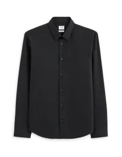 Slim fit overhemd 100% katoen popeline - zwart