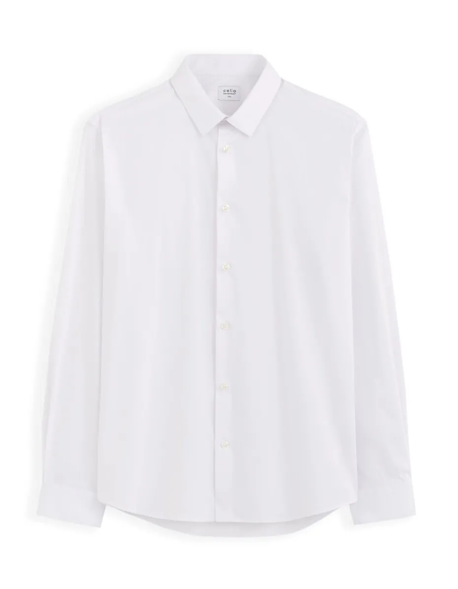 Slim fit overhemd van stretchkatoen - wit