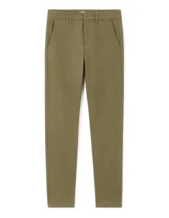 Slim fit stretch katoenen chino broek - taupe