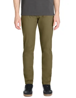 Slim fit stretch katoenen chino broek - taupe