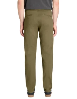 Slim fit stretch katoenen chino broek - taupe