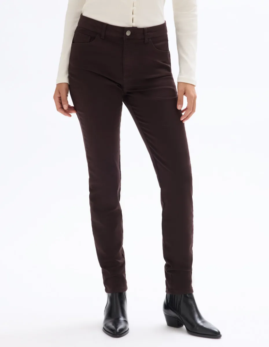 Slim fit super stretch broek - Bruin