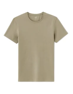 Slim fit T-shirt met ronde hals in stretchkatoen - laurier