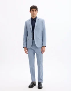 Slim stretch colbert - blauw