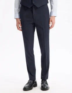 Slim stretch kostuumbroek - marine