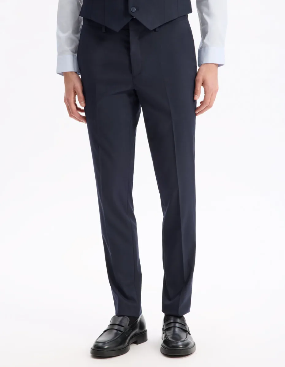 Slim stretch kostuumbroek - marine