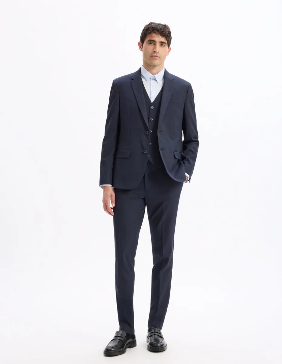 Slim stretch kostuumbroek - marine