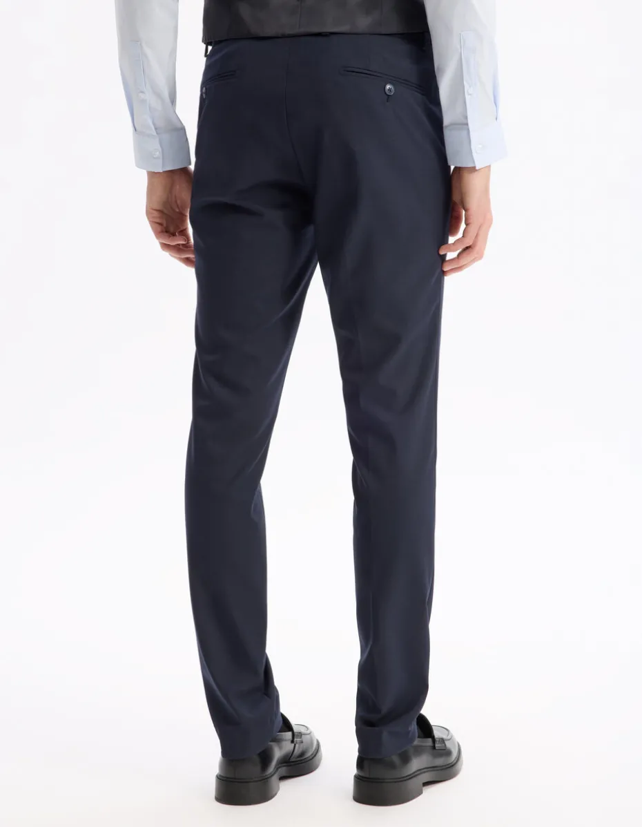 Slim stretch kostuumbroek - marine