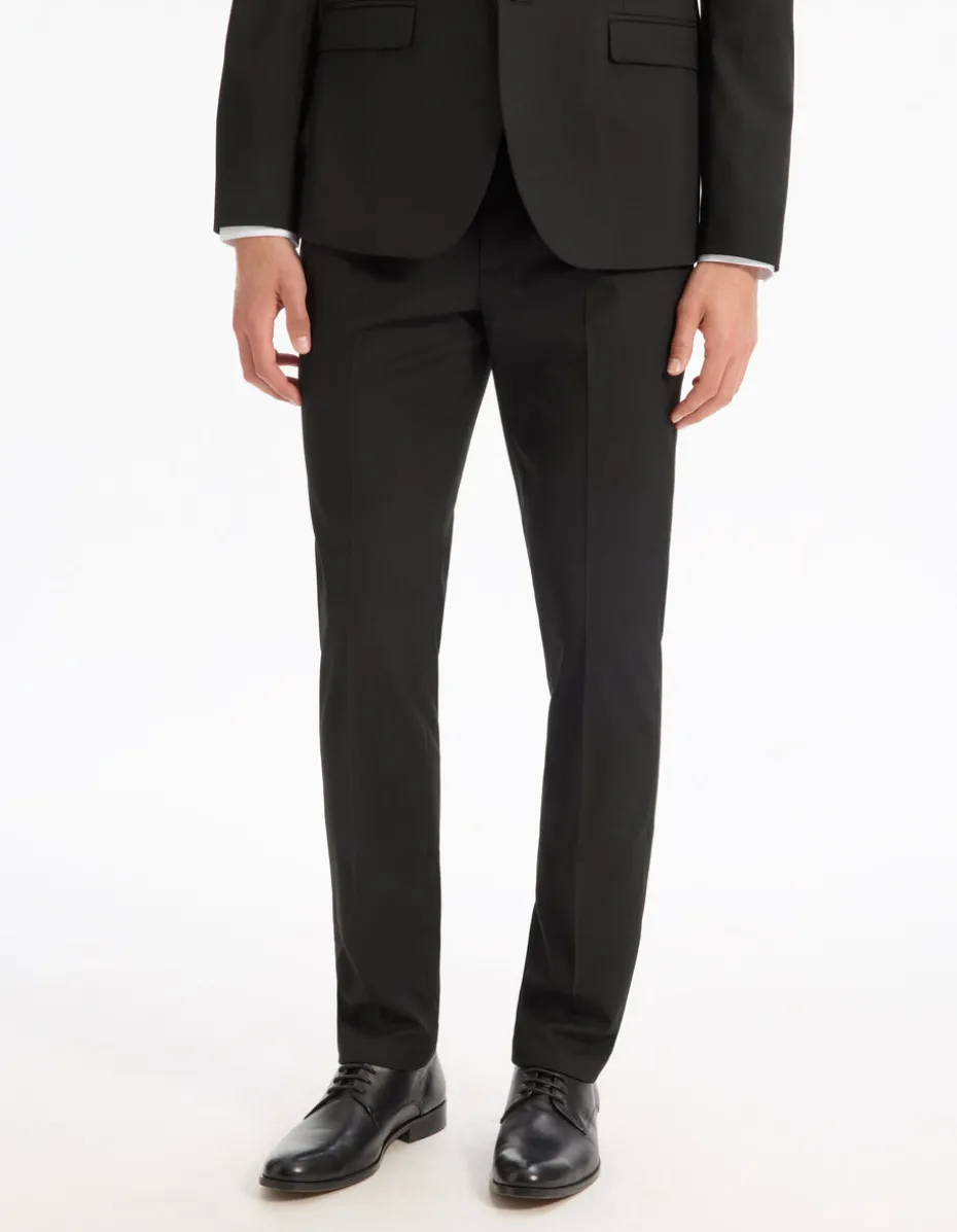 Slim stretch kostuumbroek - zwart