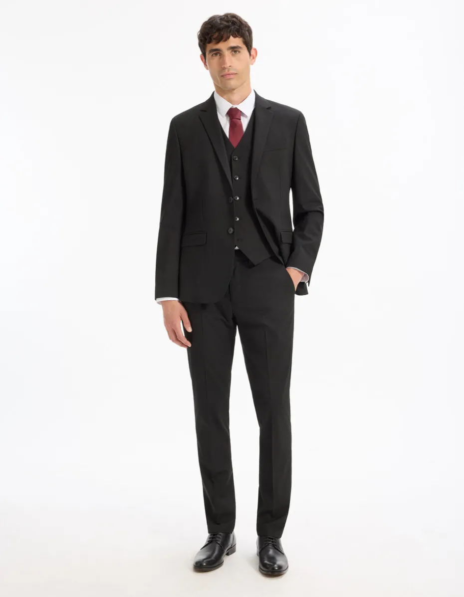 Slim stretch kostuumbroek - zwart