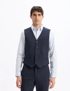 Slim stretch kostuumvest - marine