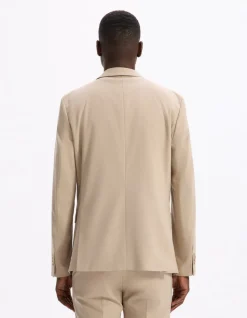 Slim stretch kostuumvest - beige