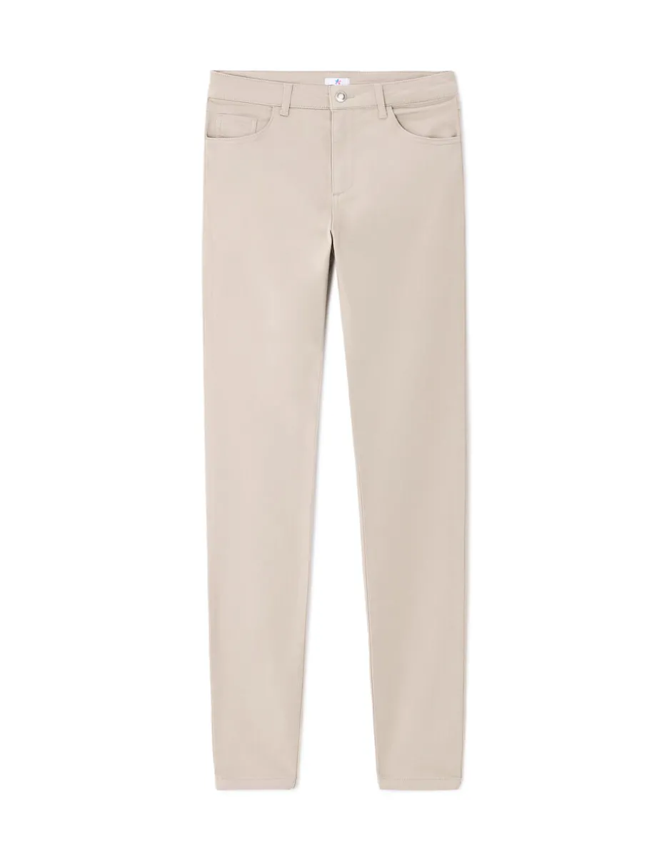 Slim ultrastretch broek - beige