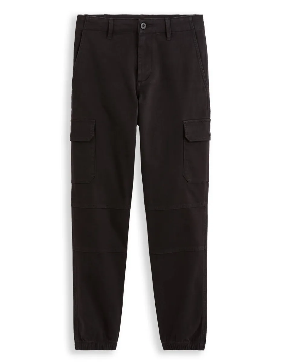 Slim-fit cargobroek - zwart