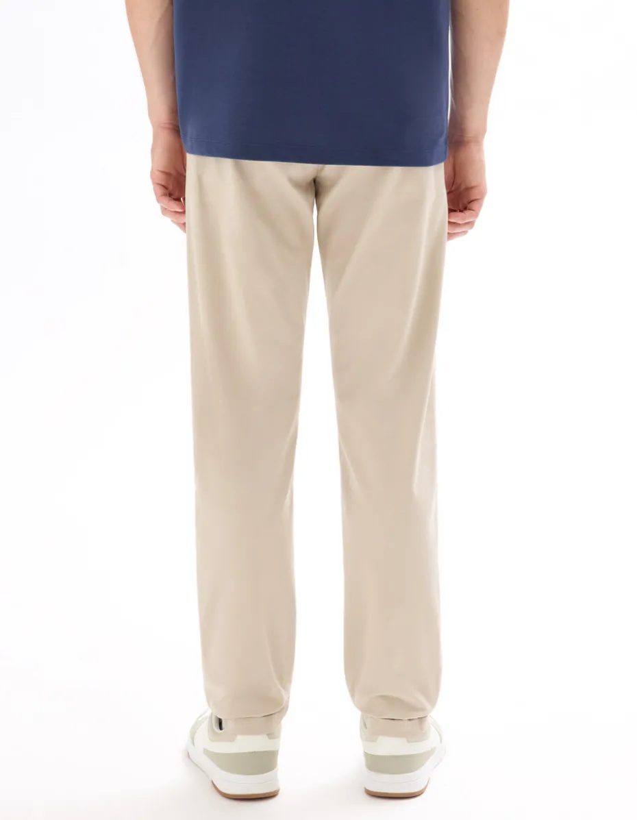 Slim-fit chino broek van stretchkatoen - beige