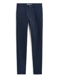 Slim-fit chino broek van stretchkatoen - marineblauw