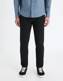 Slim-fit chino broek van stretchkatoen - zwart