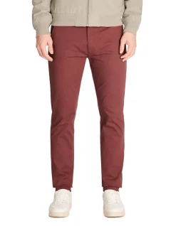 Slim-fit chino broek van stretchkatoen - bordeaux