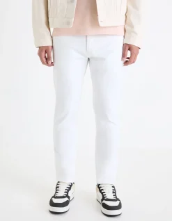 Slim-fit chino broek van stretchkatoen - wit