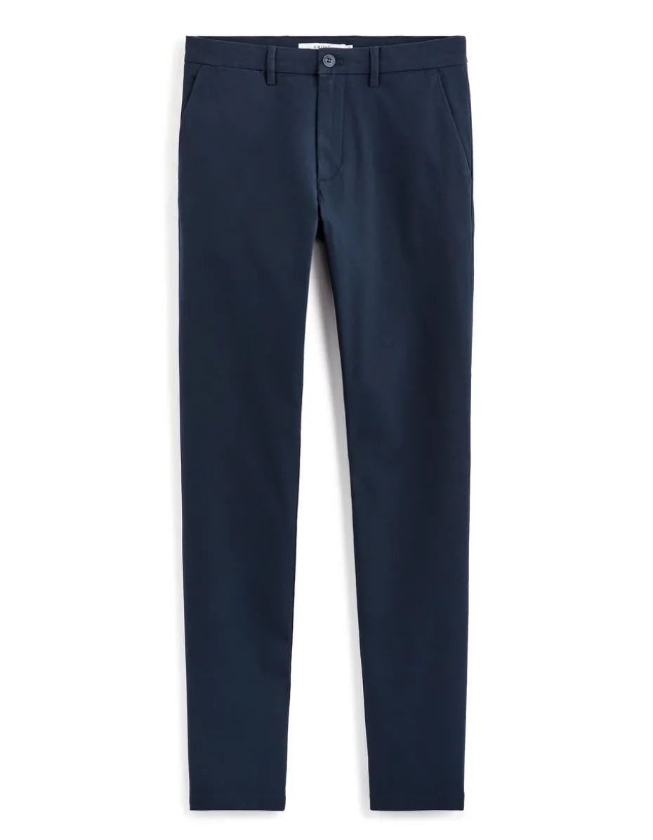 Slim-fit chino broek van stretchkatoen - marineblauw