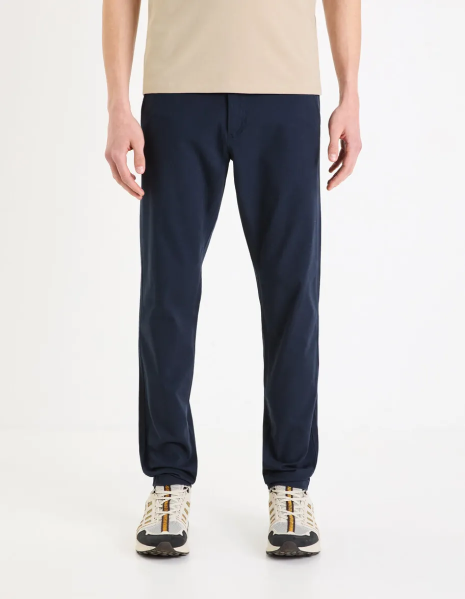 Slim-fit chino broek van stretchkatoen - marineblauw