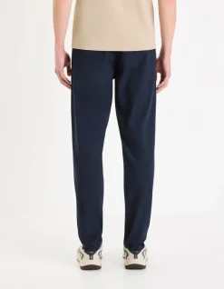 Slim-fit chino broek van stretchkatoen - marineblauw