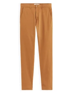 Slim-fit chino broek van stretchkatoen - karamel