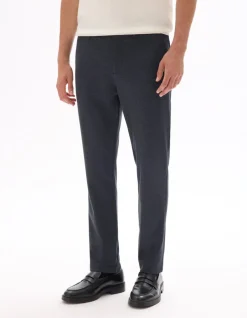 Slim-fit chinobroek in jersey - middenblauw