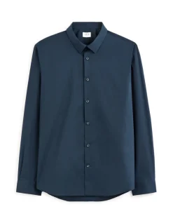 Slim-fit hemd in stretchkatoen - marine