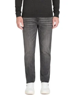 Slim-fit jeans van stretchkatoen C25 - grijs